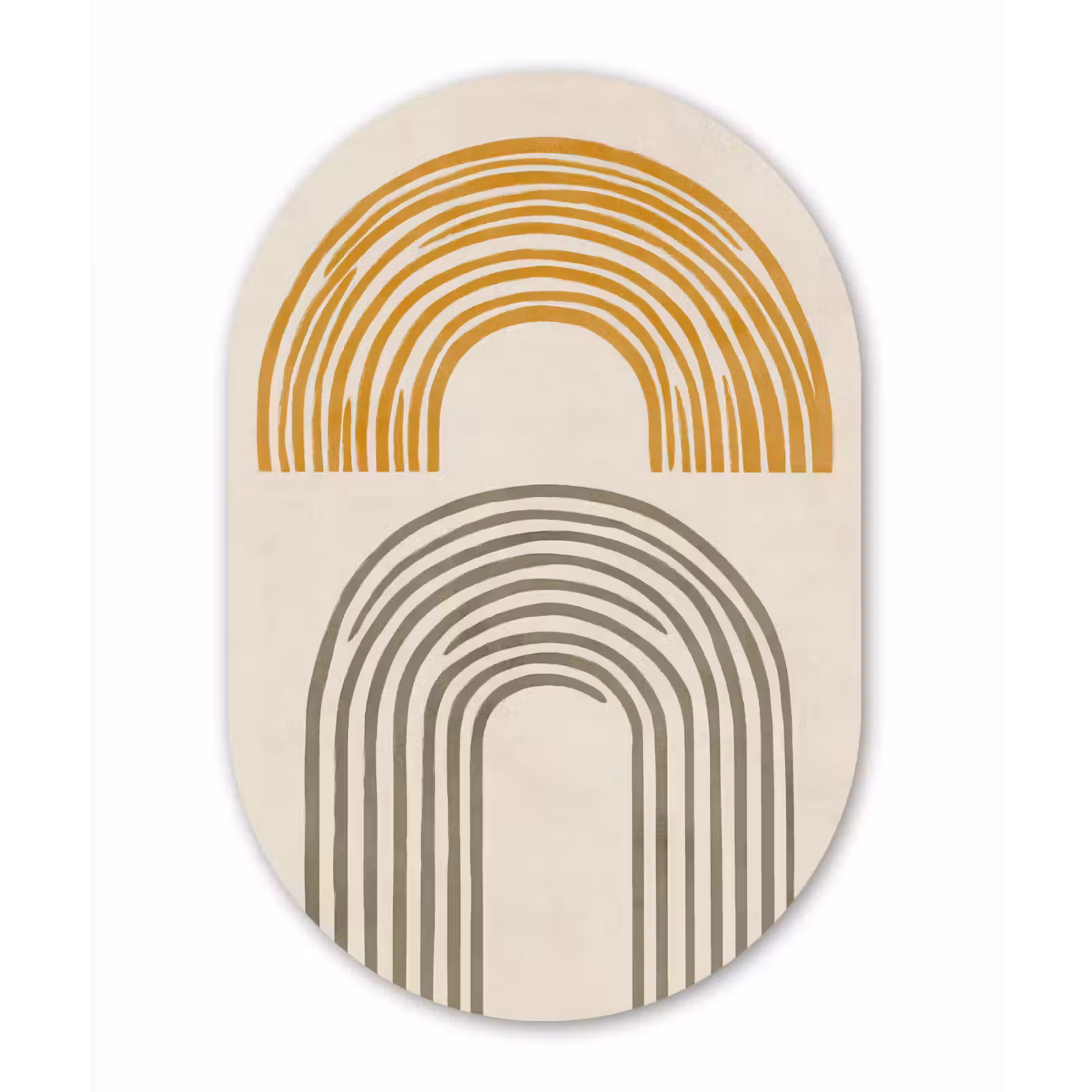 Muurovaal aluminium - Bogen - Lijnen - Oranje - Minimalistisch — 1