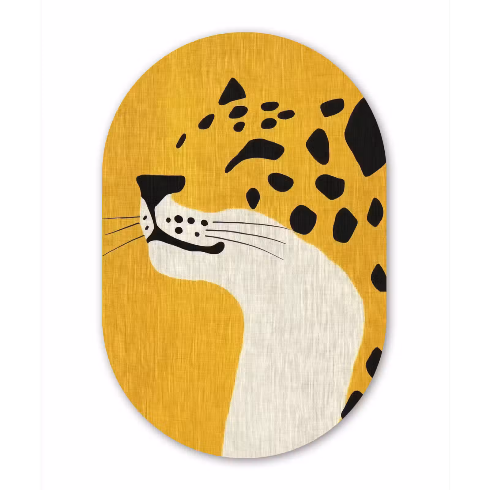 Muurovaal aluminium - Cheetah - Illustratie - Geel — 1