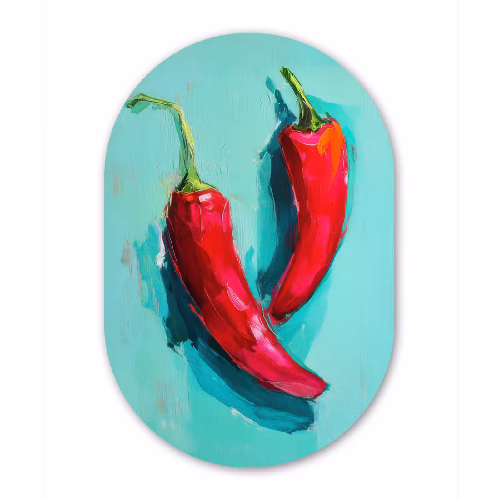 Muurovaal aluminium - Chilipepers - Geverfd - Rood — 1