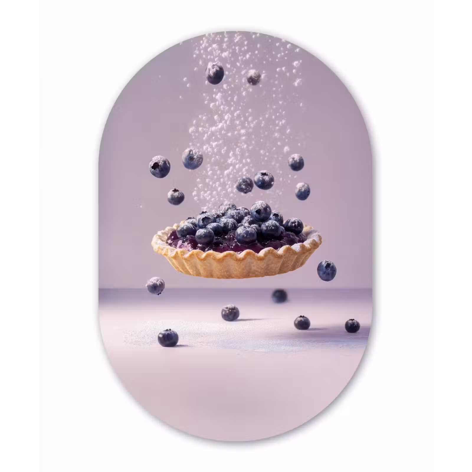 Muurovaal aluminium - Eten - Taart - Bessen - Blauw — 1
