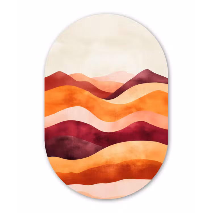 Muurovaal aluminium - Abstract - Landschap - Golven — 1