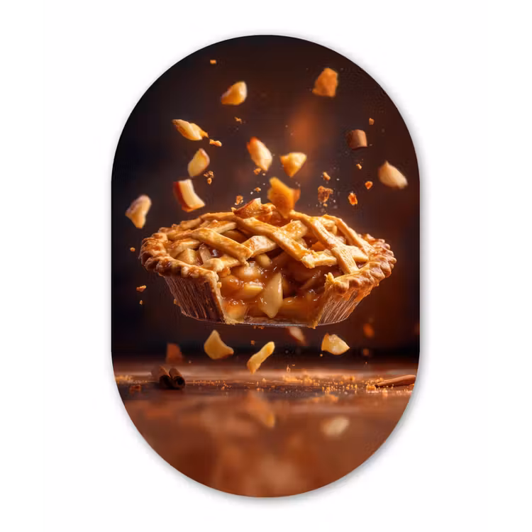 Muurovaal aluminium - Appel - Taart - Warm - Eten — 1