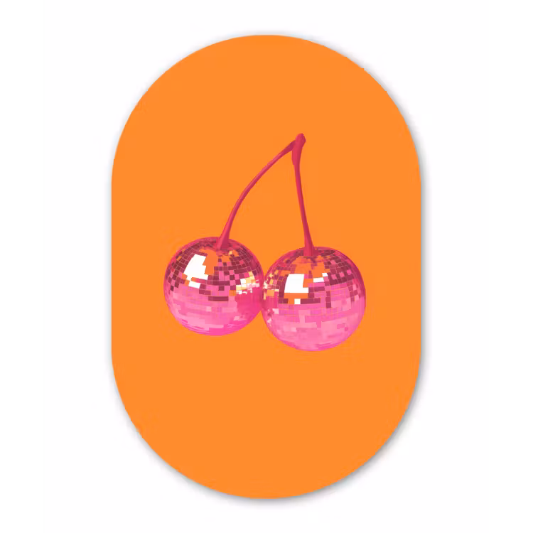 Muurovaal aluminium - Discoballen - Kers - Spiegels - Roze — 1