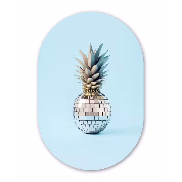 Muurovaal aluminium - Blauw - Ananas - Disco - Discobal — 1