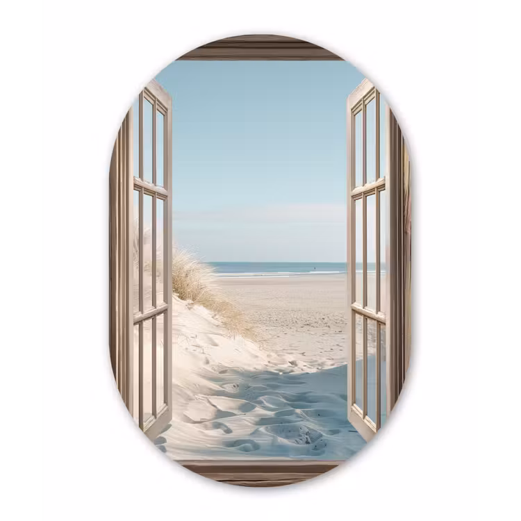 Muurovaal aluminium - Doorkijk - Helmgras - Duinen - Zee - Landschap — 1