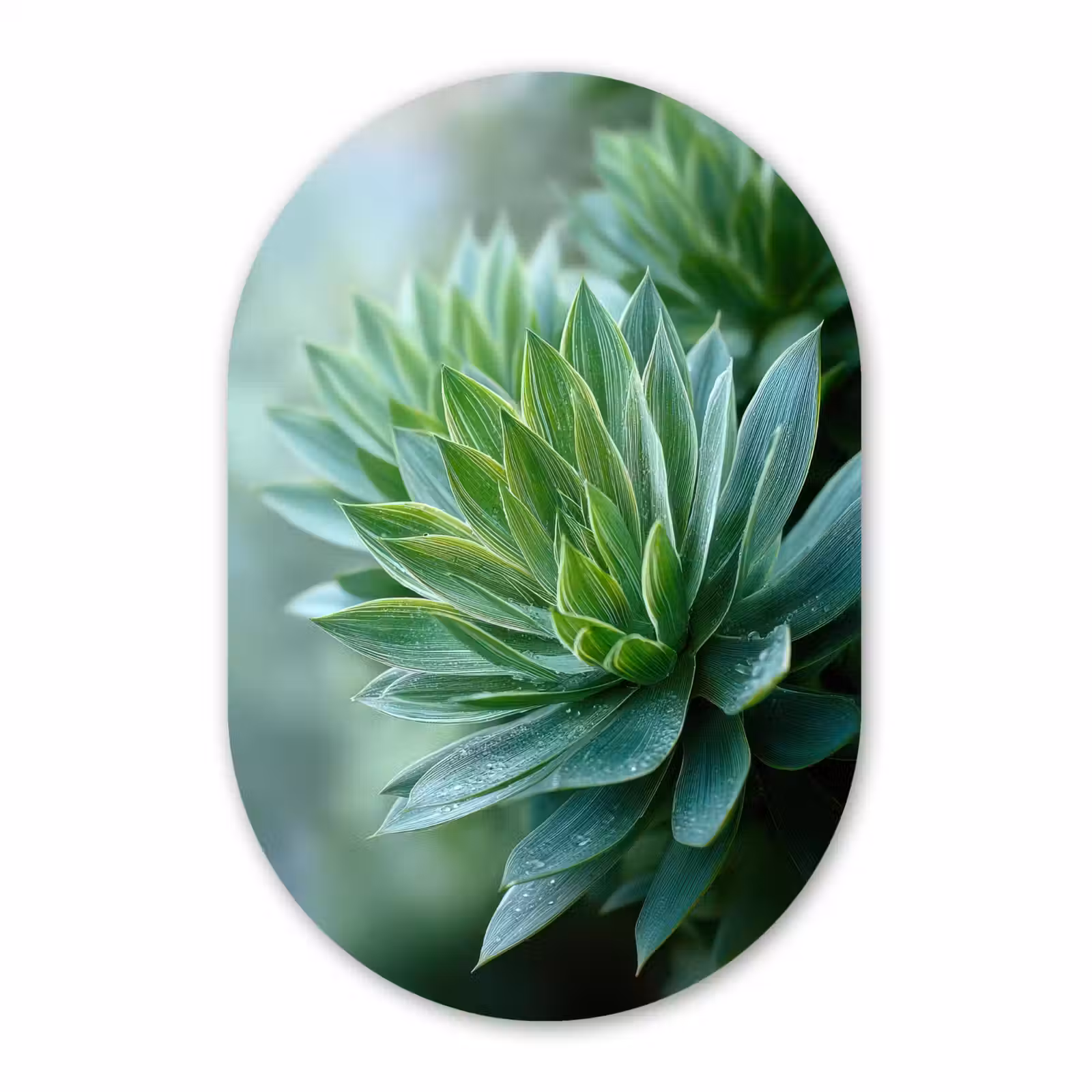 Muurovaal aluminium - Blad - Plant - Groen - Textuur — 1