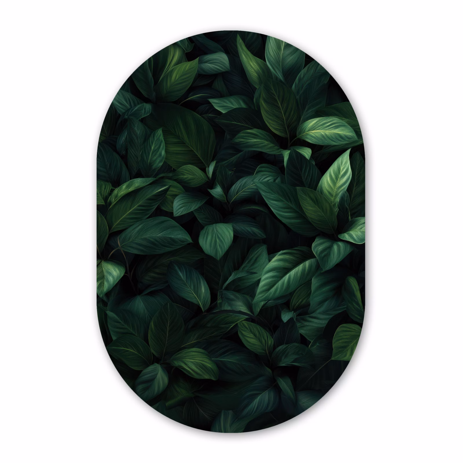 Muurovaal aluminium - Bladeren - Ovaal - Groen - Nerven — 1