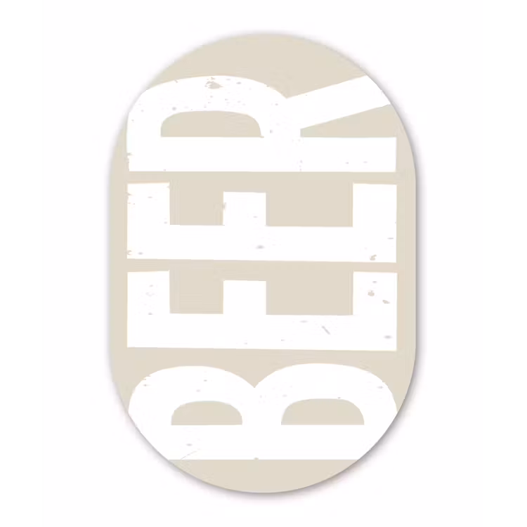 Muurovaal aluminium - Beer - Japandi - Beige - Decoratie — 1