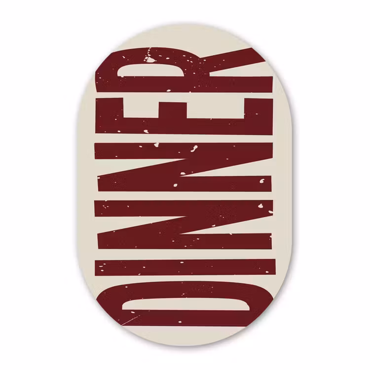 Muurovaal aluminium - Eten - Decoratie - Rood - Vintage — 1