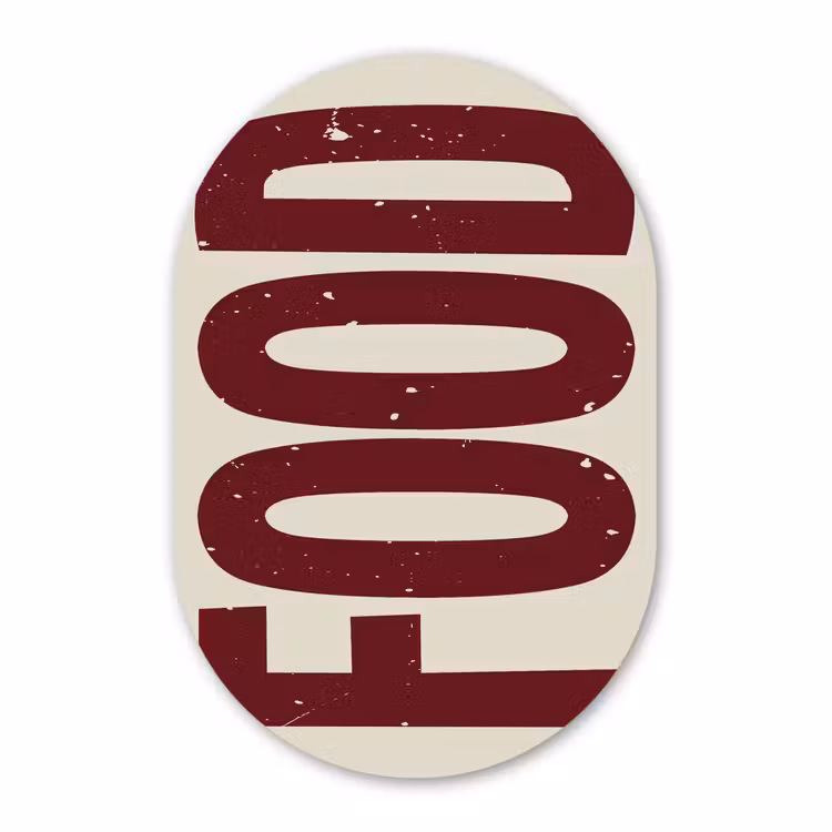 Muurovaal aluminium - Eten - Japandi - Rood - Decoratie — 1