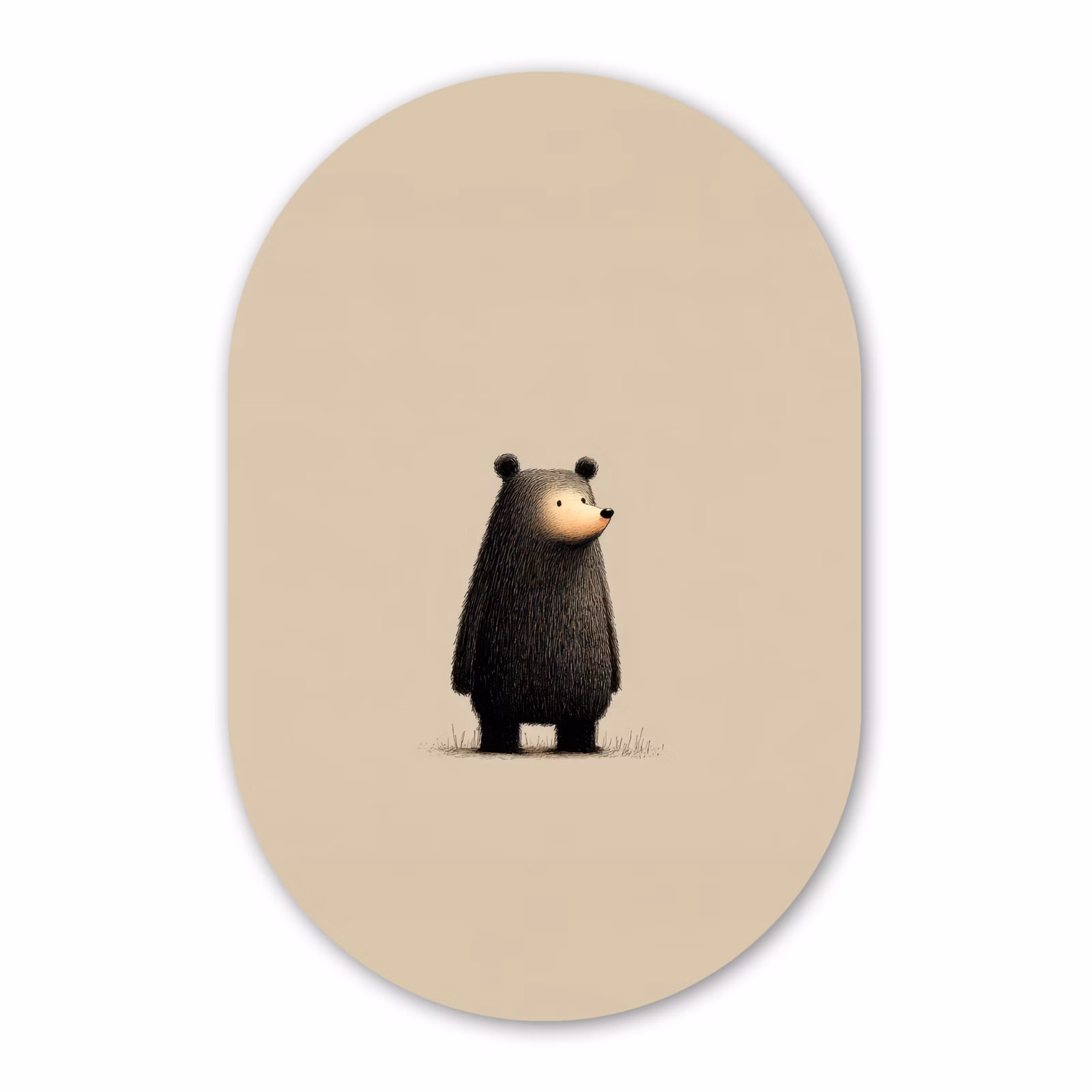 Muurovaal aluminium - Beer - Donkerbruin - Minimalistisch — 1