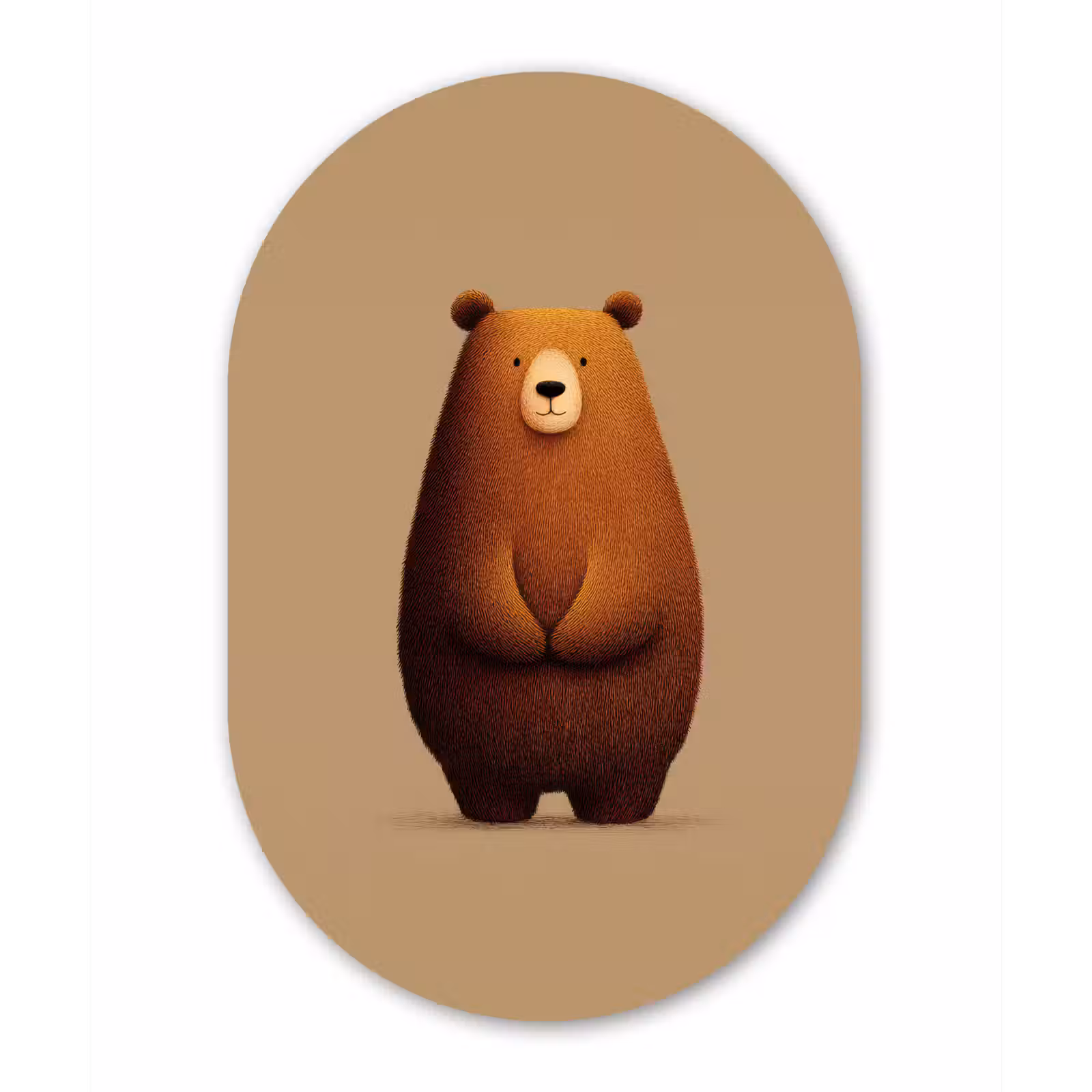 Muurovaal aluminium - Beer - Minimalistisch - Bruin — 1