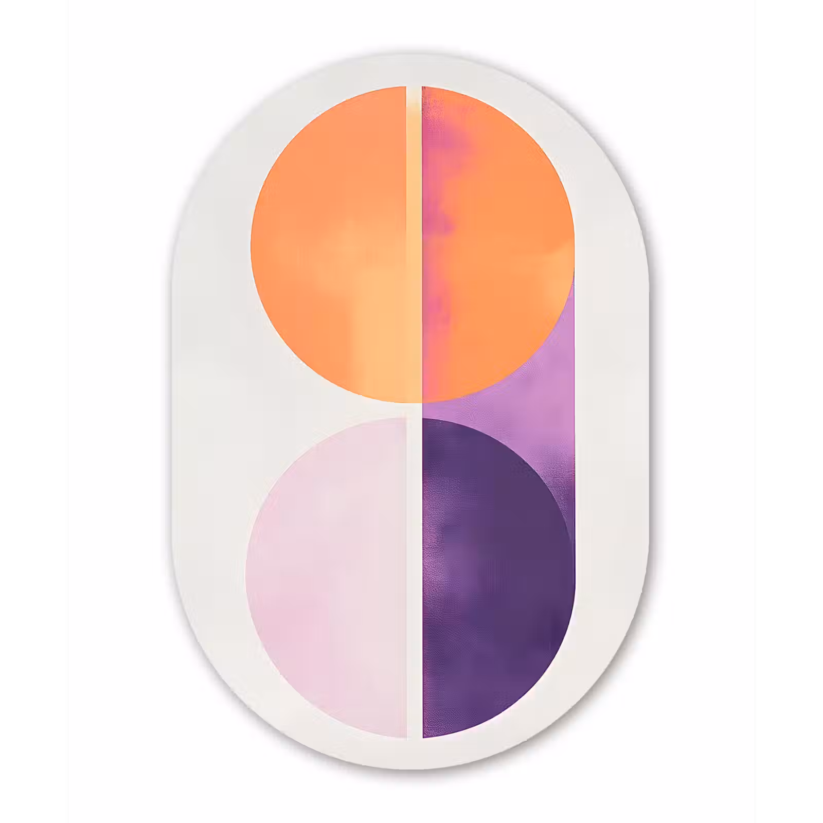 Muurovaal aluminium - Cirkels - Abstract - Paars — 1