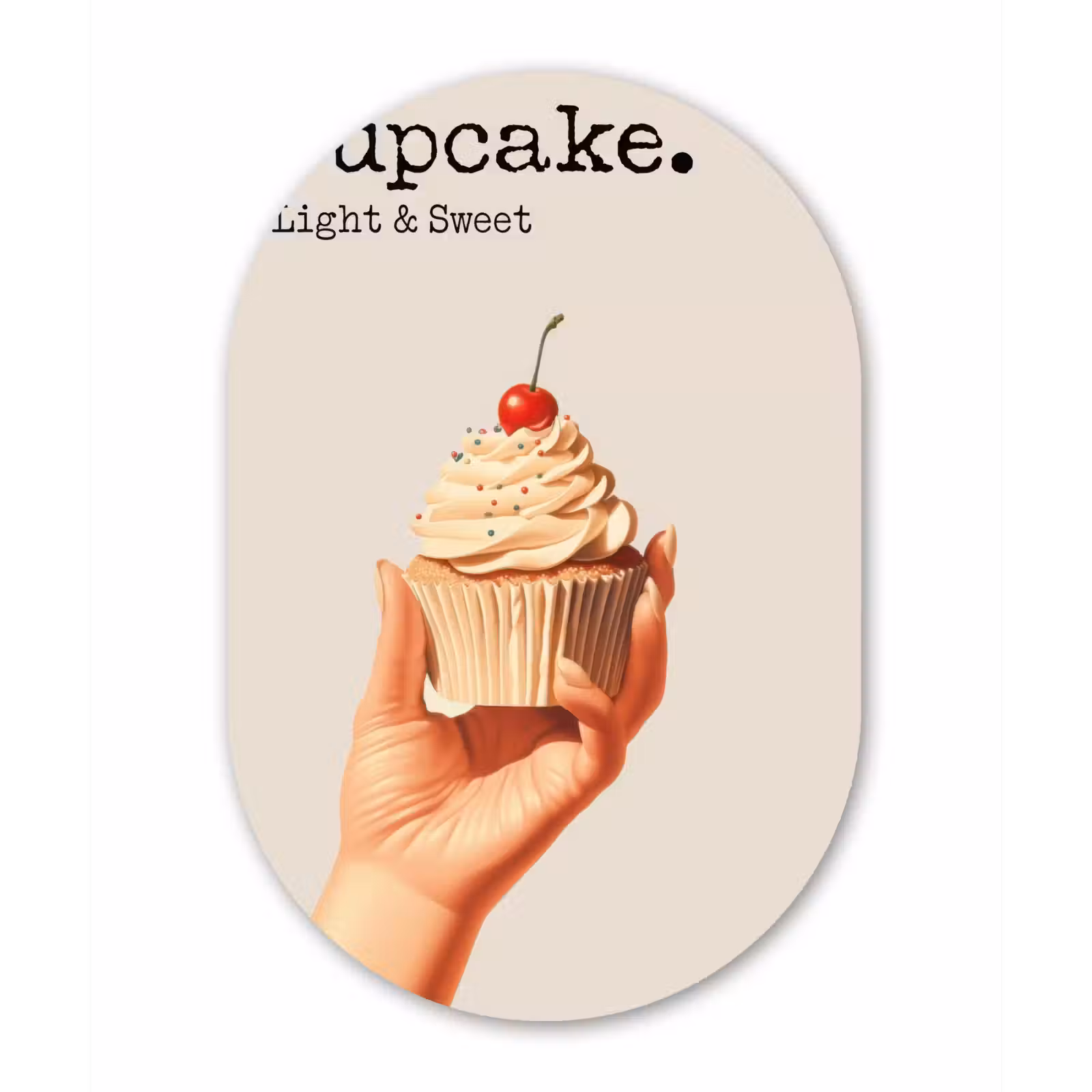 Muurovaal aluminium - Cupcake - Zoet - Kers — 1