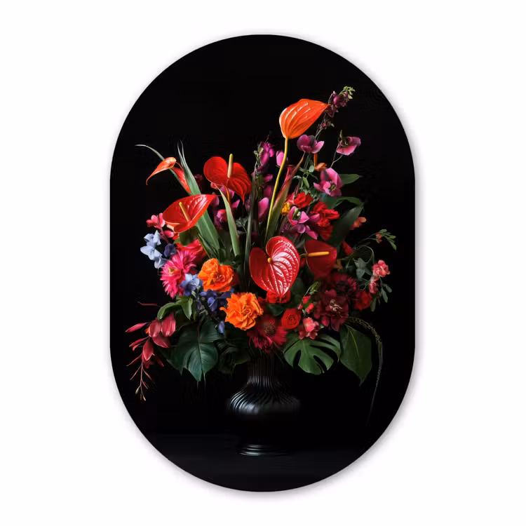 Muurovaal aluminium - Bloemen - Boeket - Sierlijk — 1