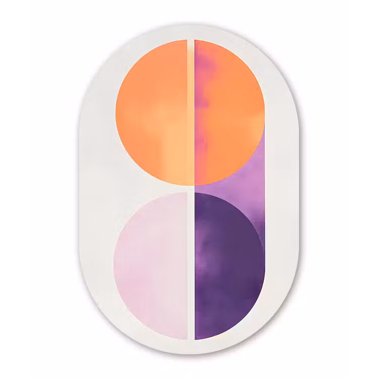 Muurovaal aluminium - Cirkels - Abstract - Paars — 1