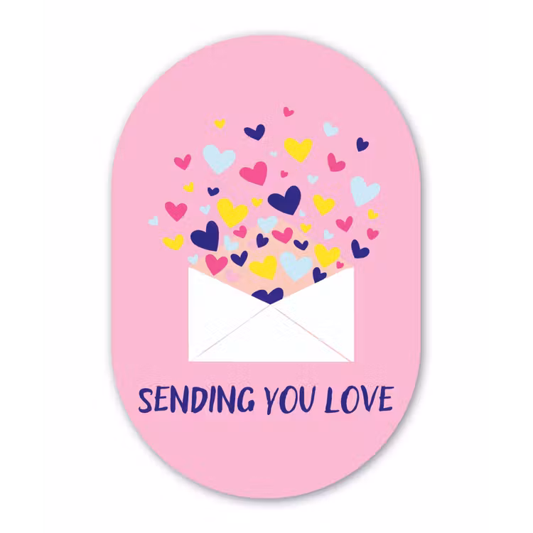 Muurovaal aluminium - Envelop - Love - Hartjes - Valentijn — 1