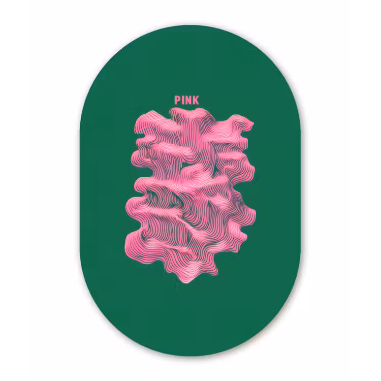Muurovaal aluminium - Abstract - Pink - Lijnen - Groen — 1