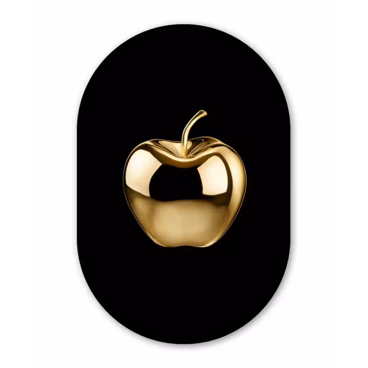 Muurovaal aluminium - Appel - Goud - Chrome - Zwart — 1