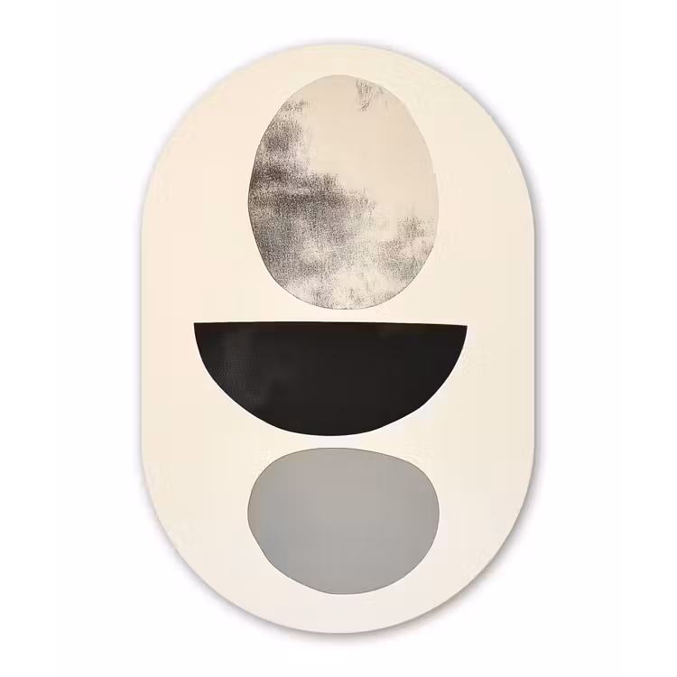 Muurovaal aluminium - Beige - Japandi - Wabi sabi — 1