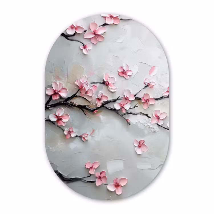 Muurovaal aluminium - Bloesem - Kunstzinnig - Roze - Sakura — 1