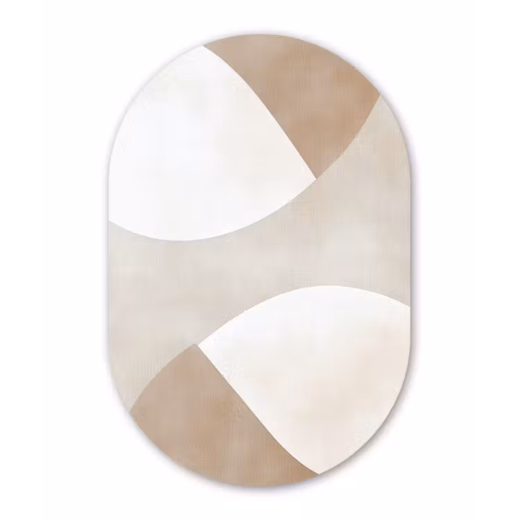 Muurovaal aluminium - Bruin - Japandi - Abstract — 1