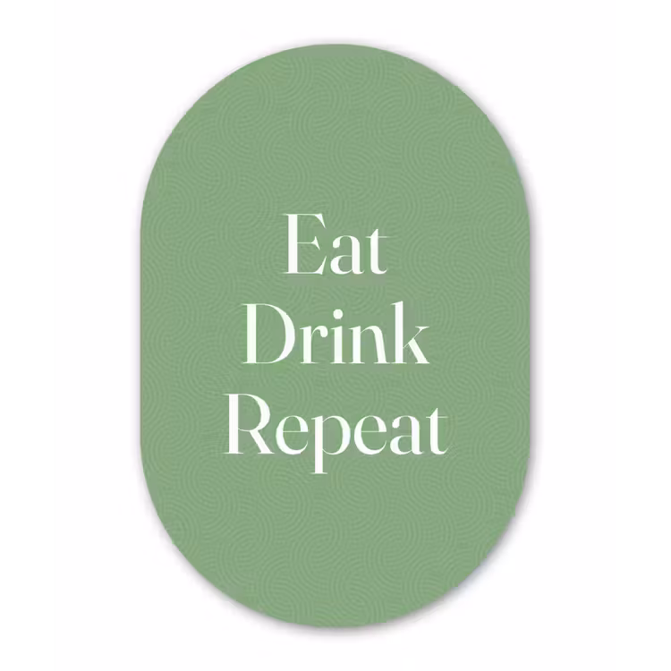 Muurovaal aluminium - Eten - Drinken - Tekst - Mintgroen — 1