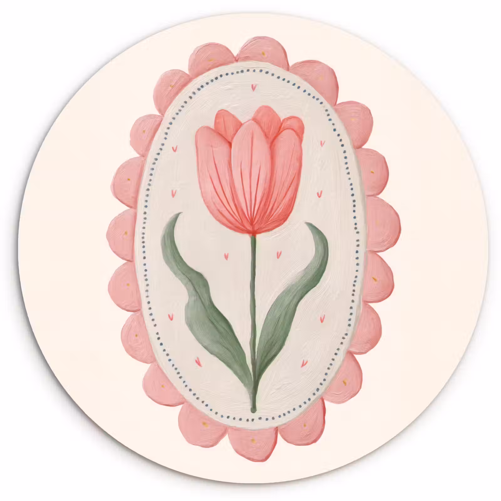 Muurcirkel - Tulp - Lijst - Ovaal - Illustratie — 1