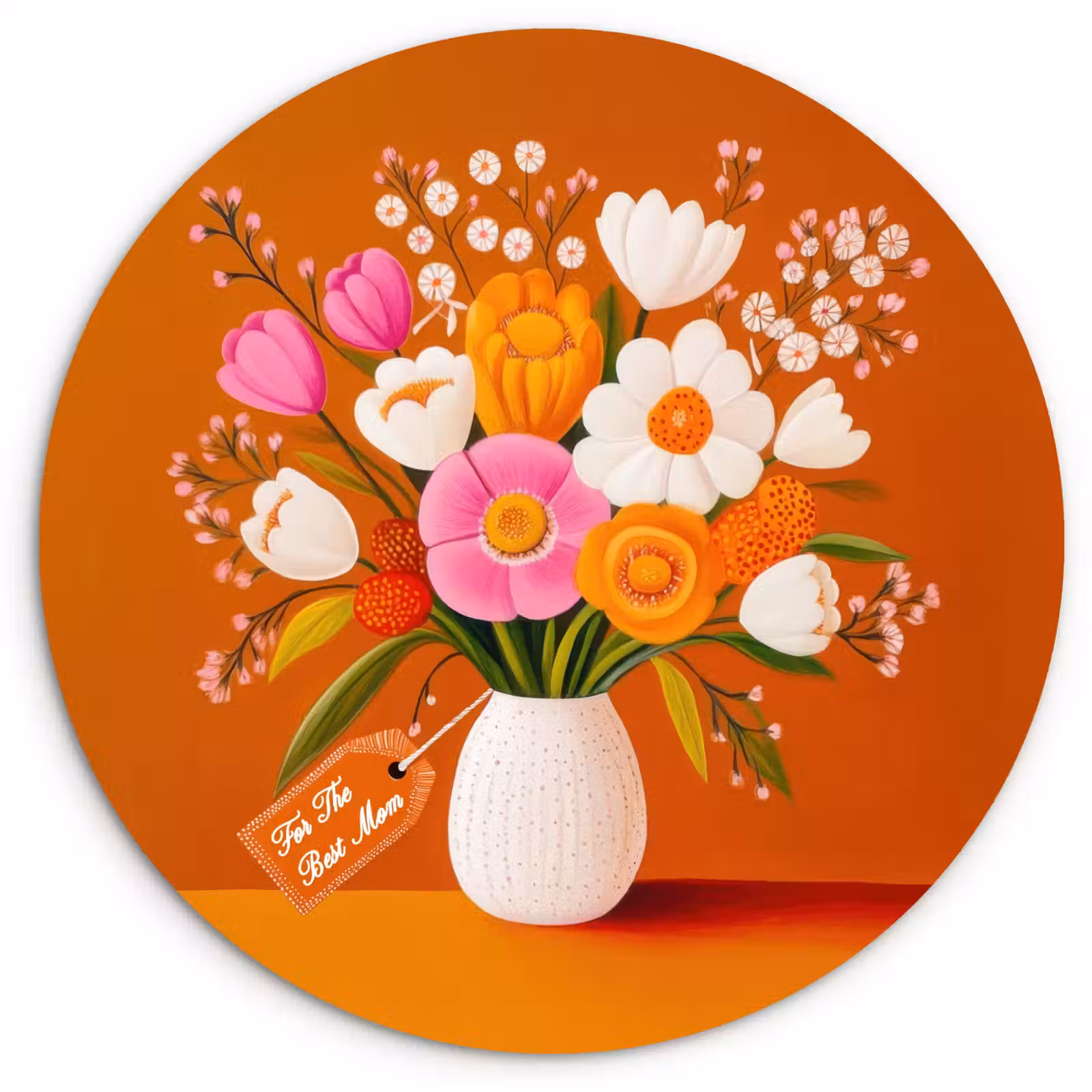 Muurcirkel - Vaas - Bloemen - Oranje — 1