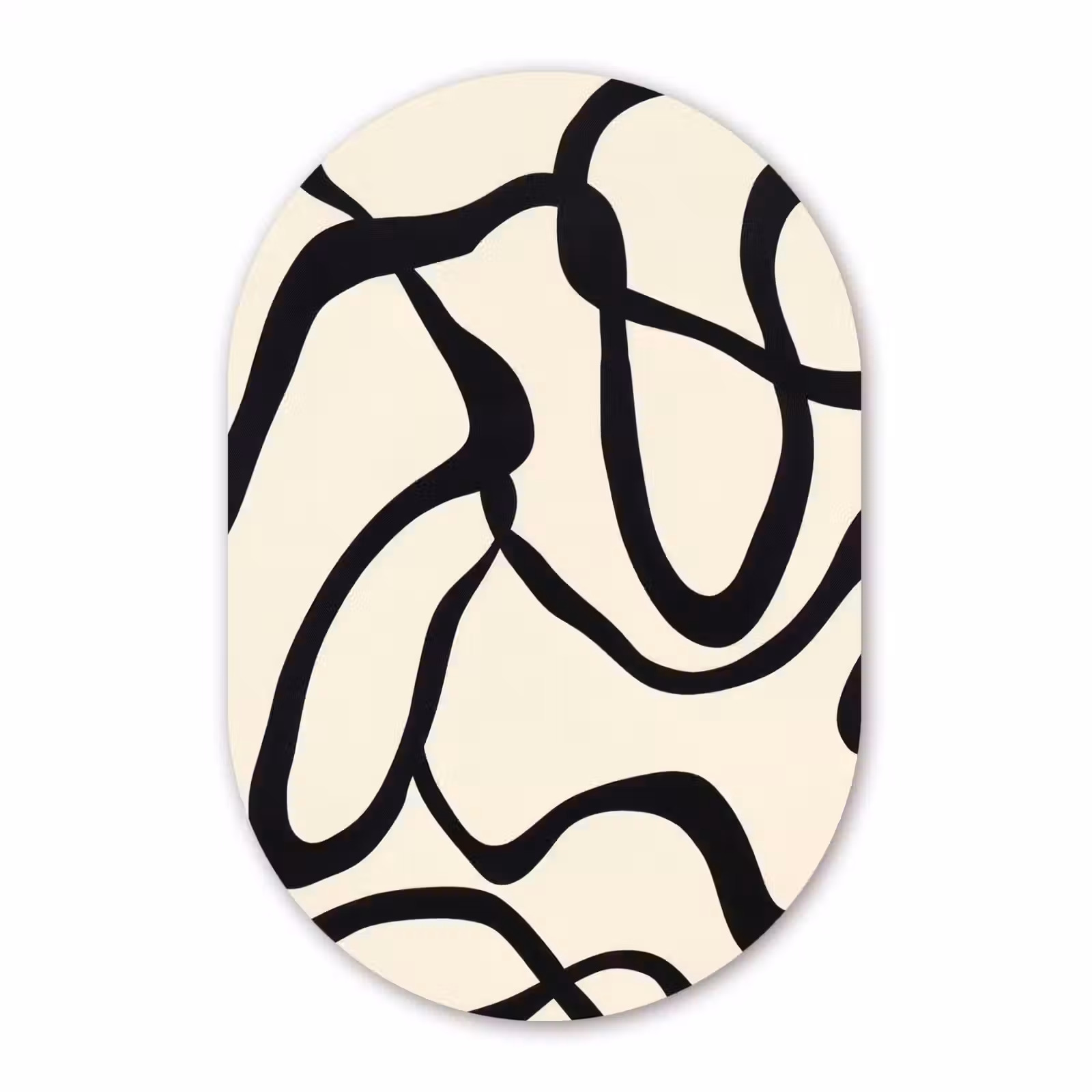 Muurovaal aluminium - Abstract - Lijnen - Modern - Beige — 1