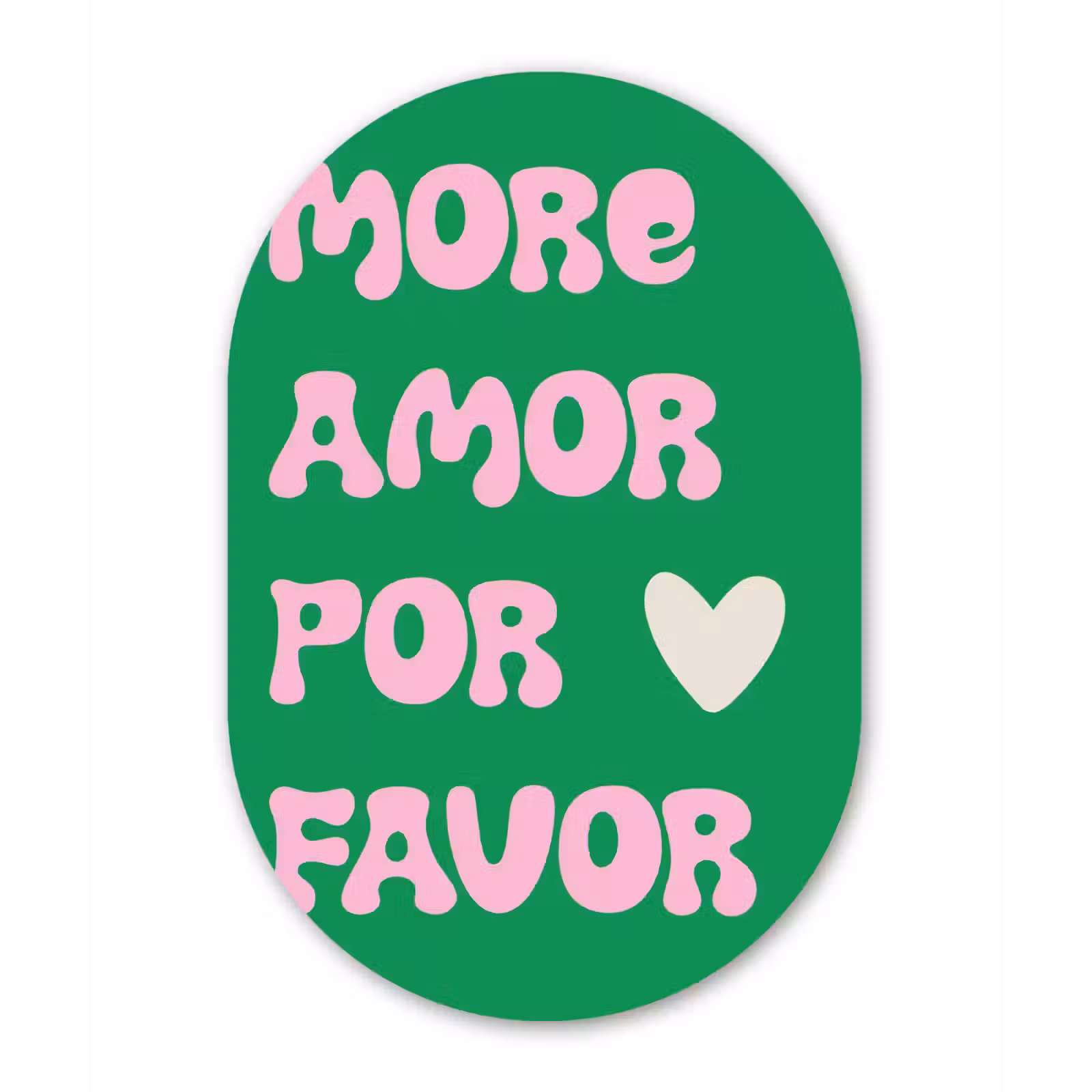 Muurovaal aluminium - Amor - Valentijn - Groen - Tekst — 1