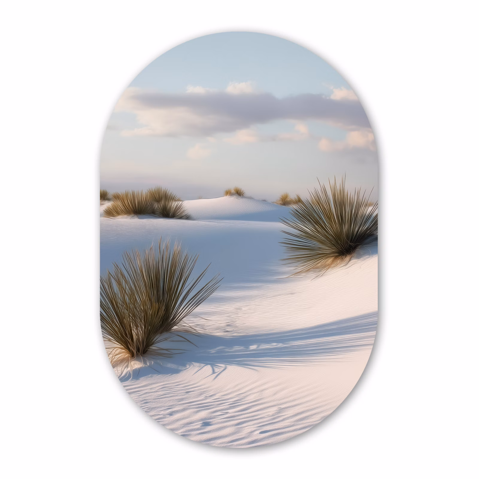 Muurovaal aluminium - Duinen - Gras - Wolken - Beige — 1