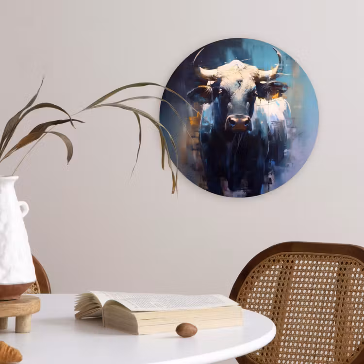 Muurcirkel - Stier - Zwart - Abstract - Horens — 4