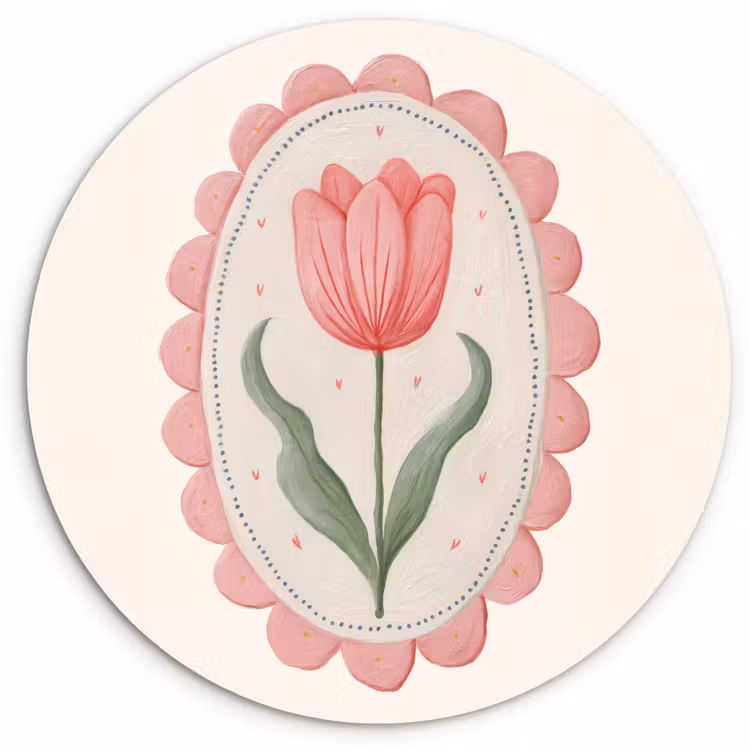 Muurcirkel - Tulp - Lijst - Ovaal - Illustratie — 1