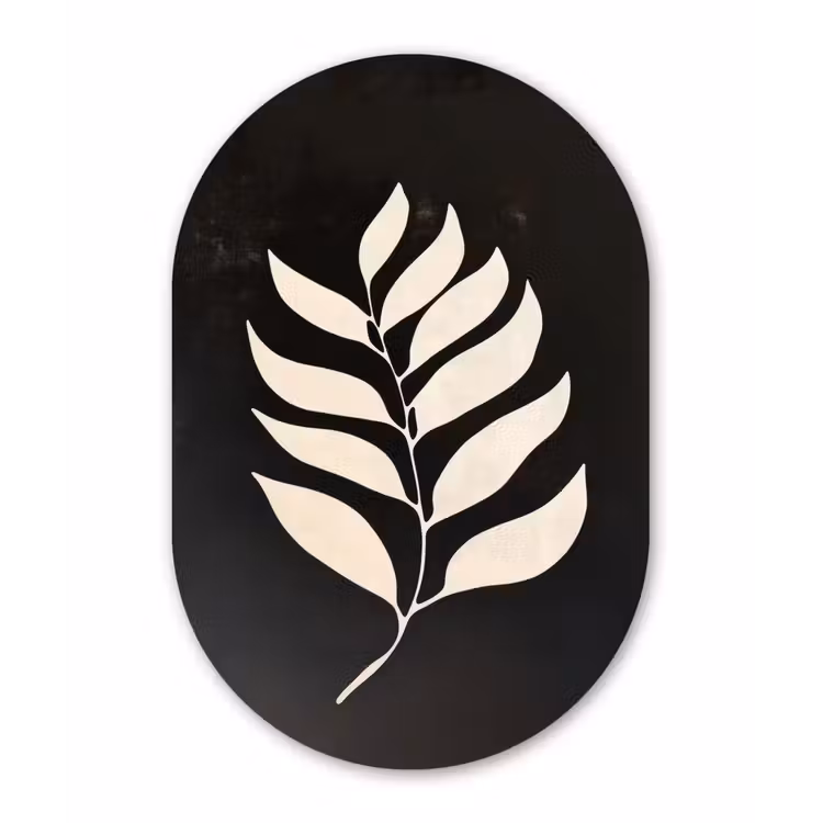 Muurovaal aluminium - Blad - Wit - Minimalistisch — 1