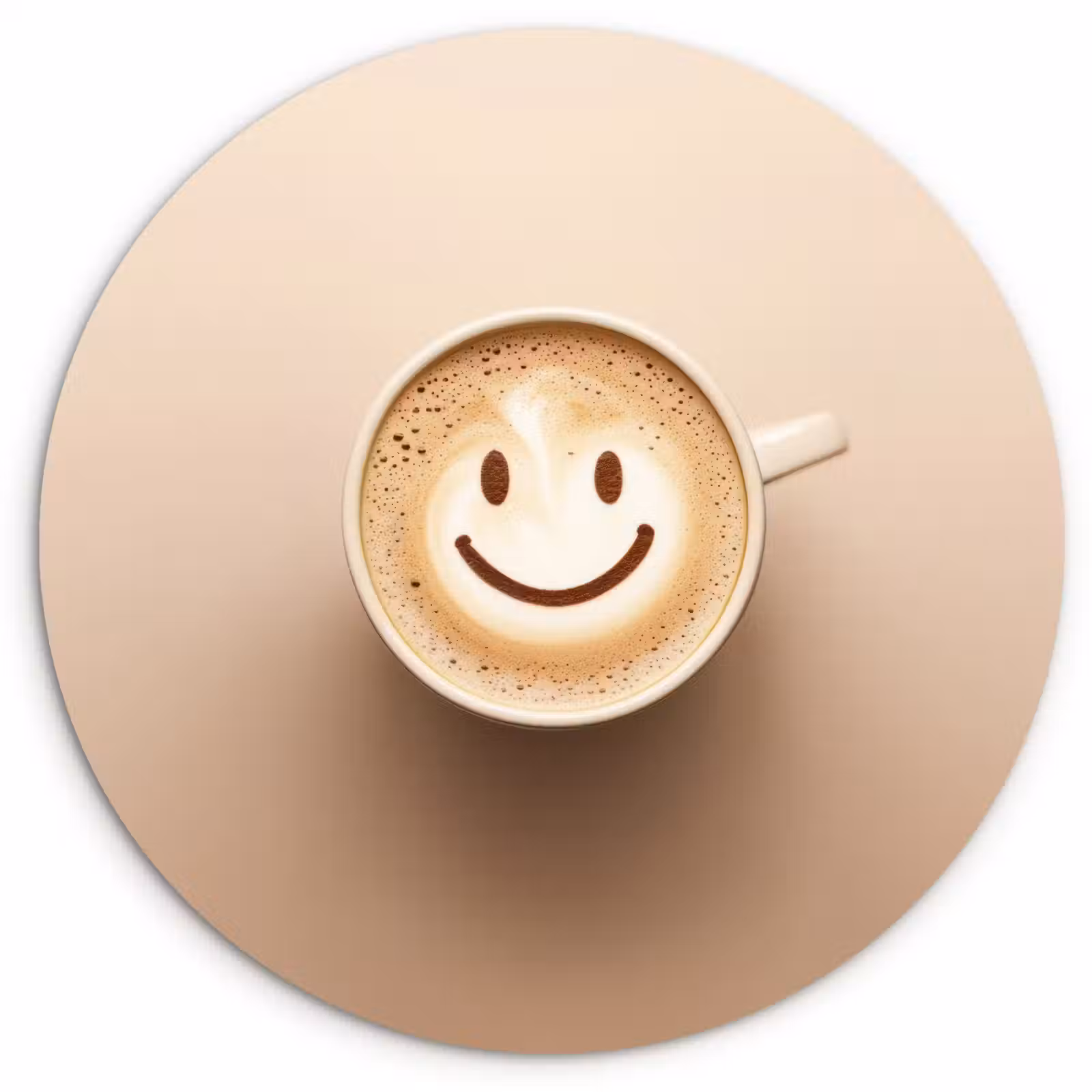 Muurcirkel - Koffie - Melkschuim - Lach - Beige — 1