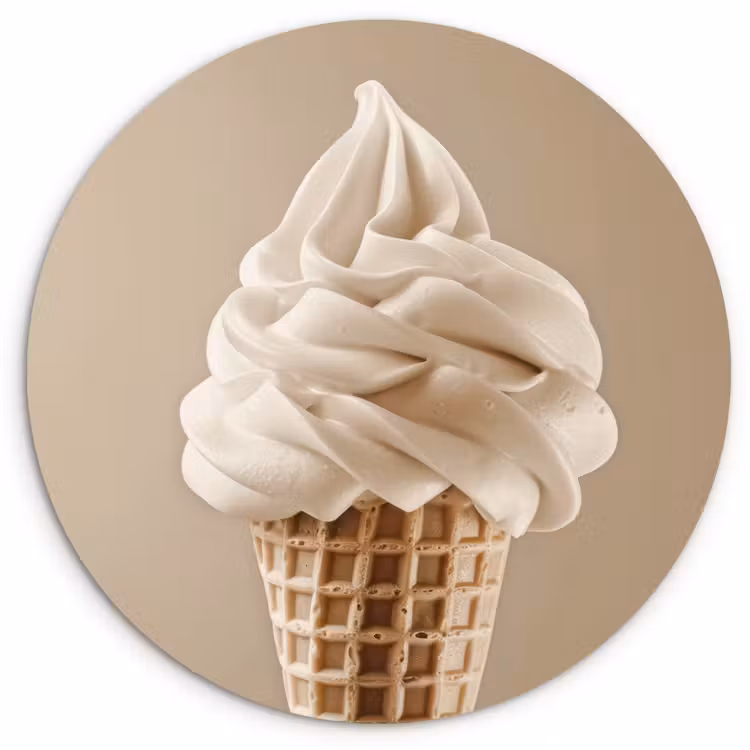 Muurcirkel - IJs - Softijs - Romig - Hoorntje - Beige — 1