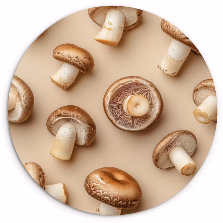Muurcirkel - Kastanje Champignons - Beige — 1