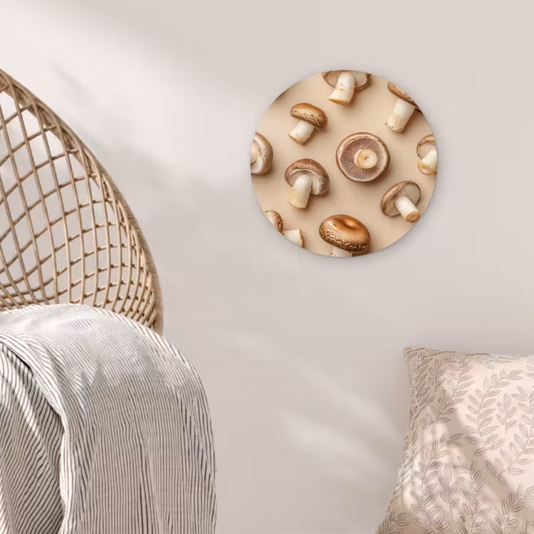 Muurcirkel - Kastanje Champignons - Beige — 5