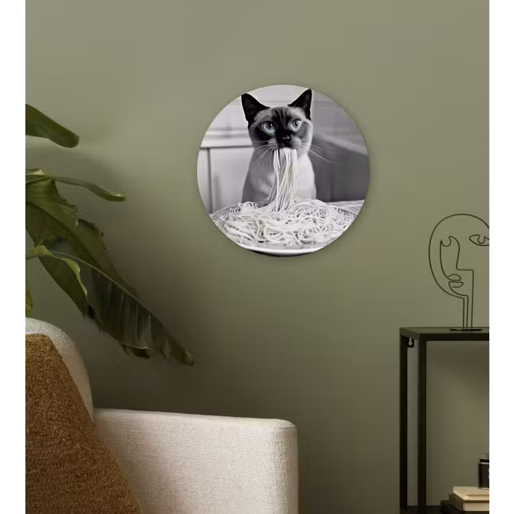 Muurcirkel - Kat - Siamees - Zwart Wit - Schattig - Dieren — 3