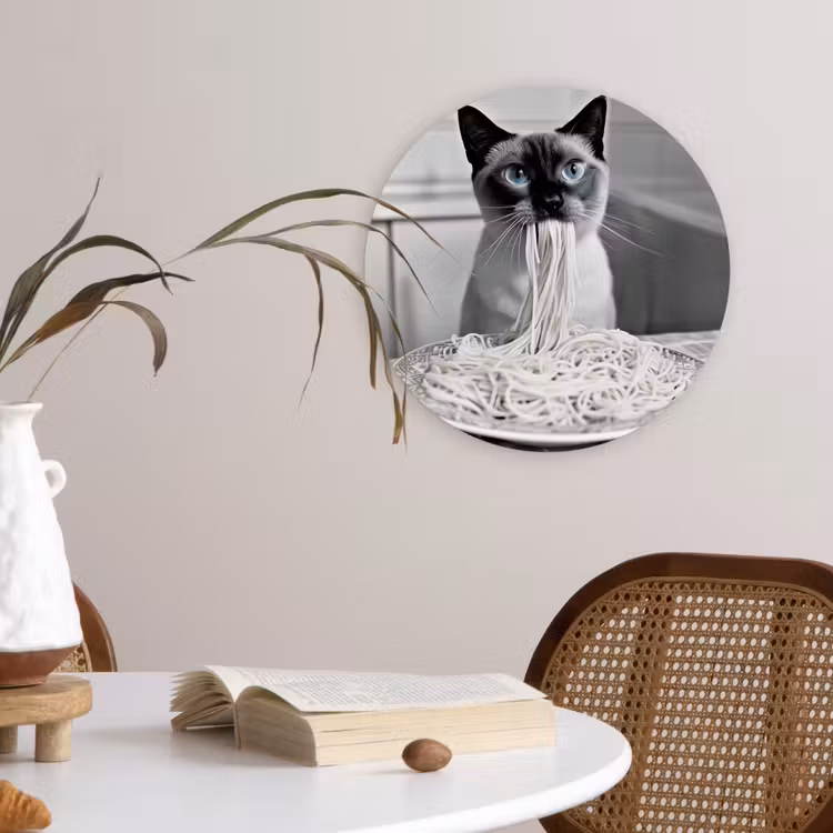 Muurcirkel - Kat - Siamees - Zwart Wit - Schattig - Dieren — 4