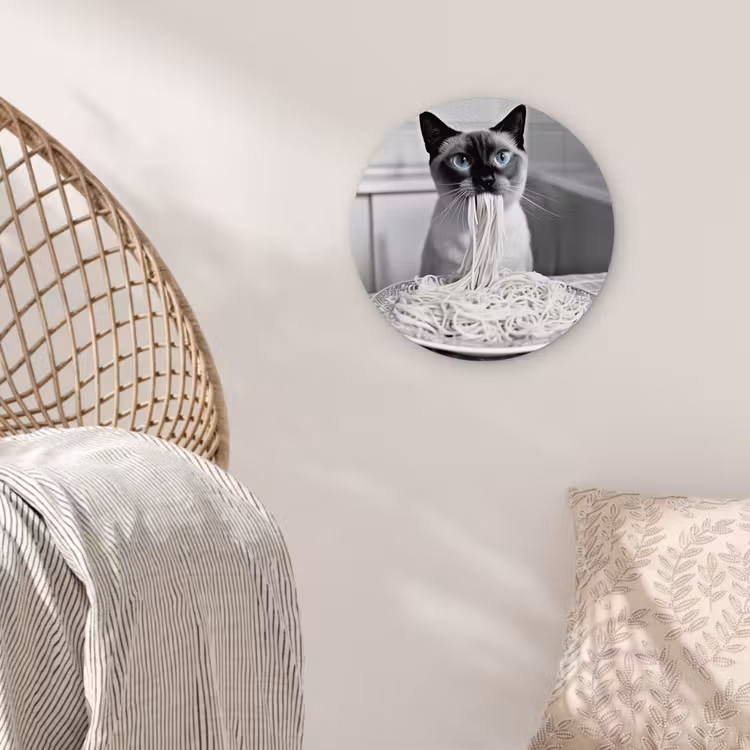 Muurcirkel - Kat - Siamees - Zwart Wit - Schattig - Dieren — 5