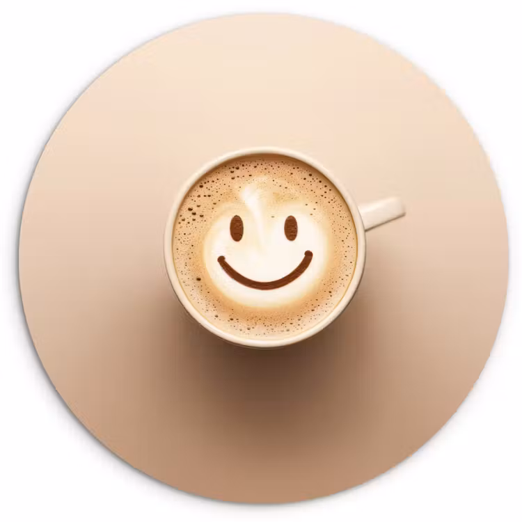 Muurcirkel - Koffie - Melkschuim - Lach - Beige — 1