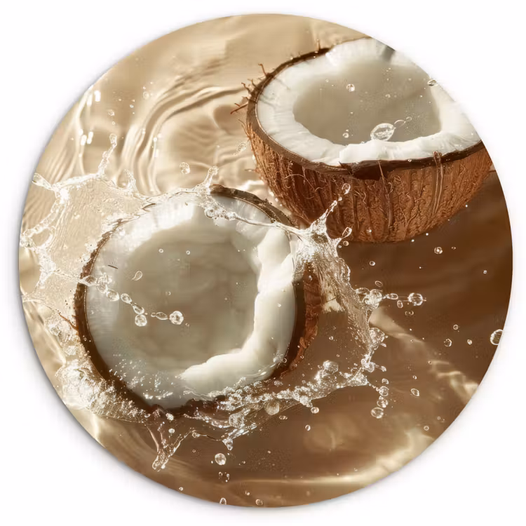 Muurcirkel - Kokosnoot - Water - Beige - Spetters — 1