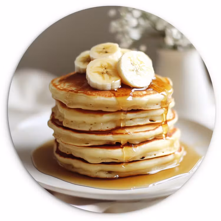 Muurcirkel - Pannenkoeken - Banaan - Siroop - Wit - Beige — 1