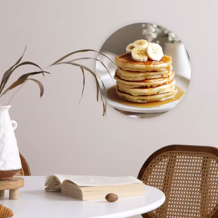 Muurcirkel - Pannenkoeken - Banaan - Siroop - Wit - Beige — 4