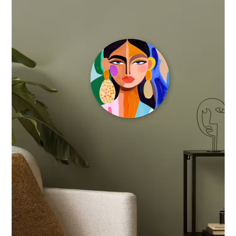 Muurcirkel - Portret - Vrouw - Modern — 3