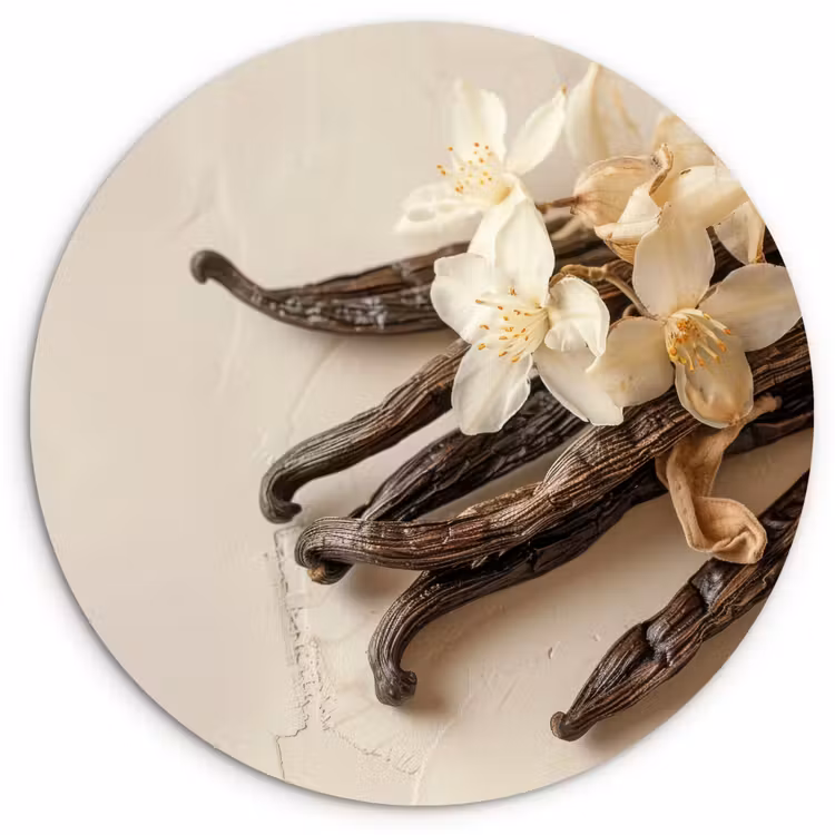 Muurcirkel - Vanille - Bloemen - Beige — 1
