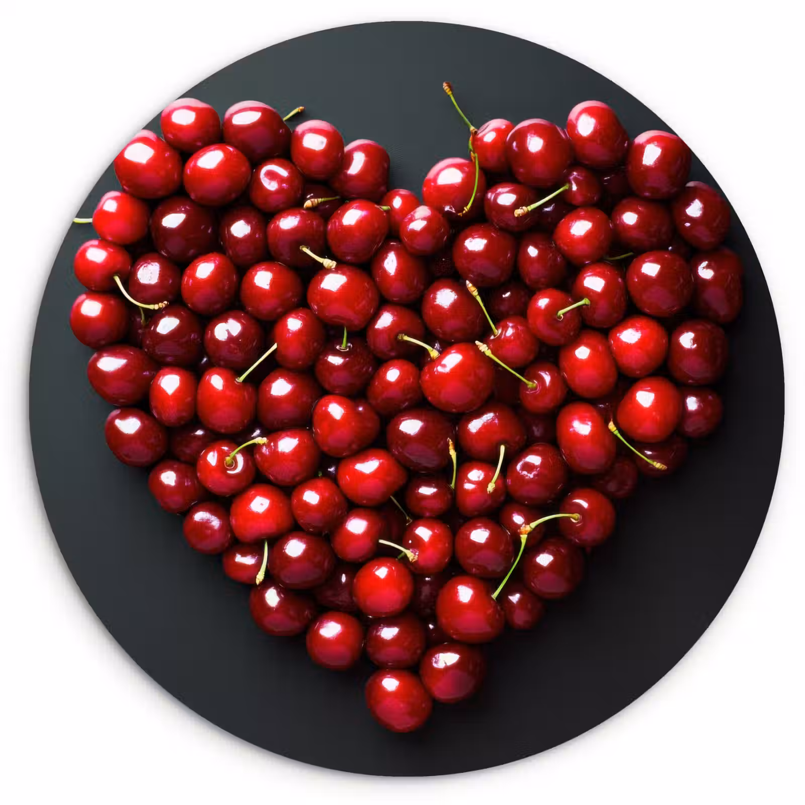 Muurcirkel - Kersen - Hart - Rood - Zwart — 1
