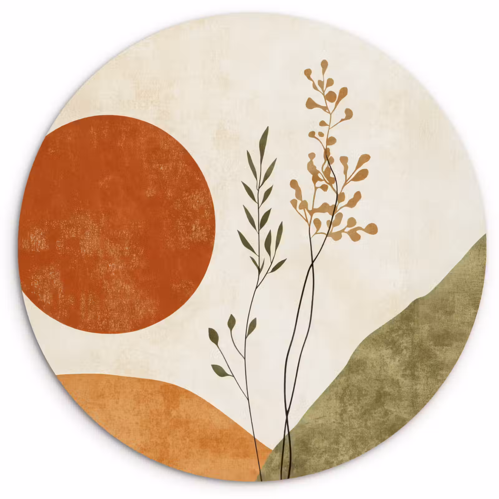 Muurcirkel - Zon - Abstract - Takken - Oranje — 1